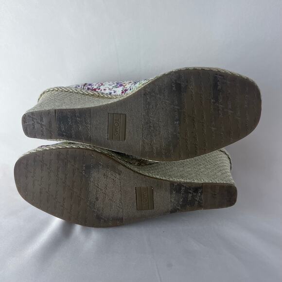 TOMS Women's Floral Open Toe Wedges Women's Size 10 Heels - Picture 7 of 7